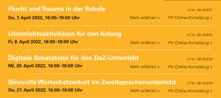 Unterrichtsgestaltung und Begleitung<br>von Schüler*innen mit Fluchtbiografie